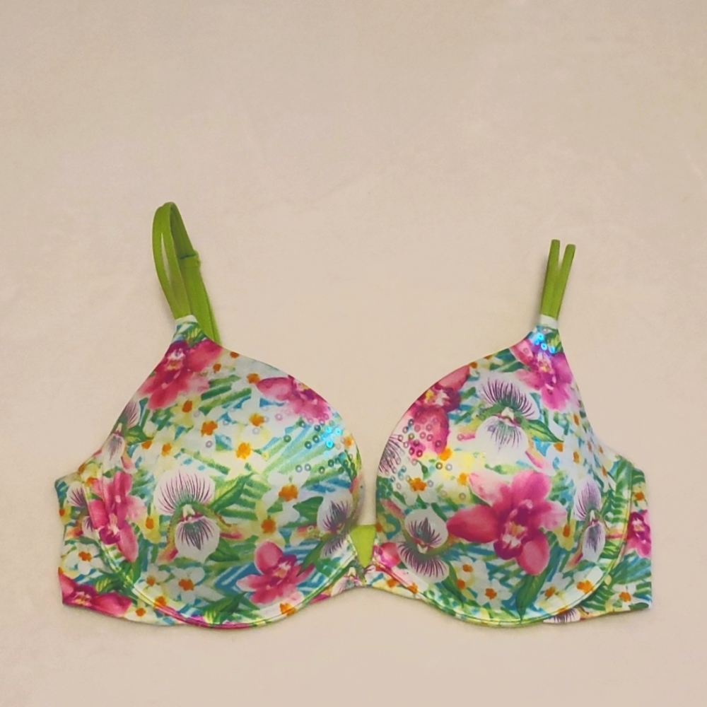 Victoria's Secret Very Sexy Push Up Floral Sequin Bra